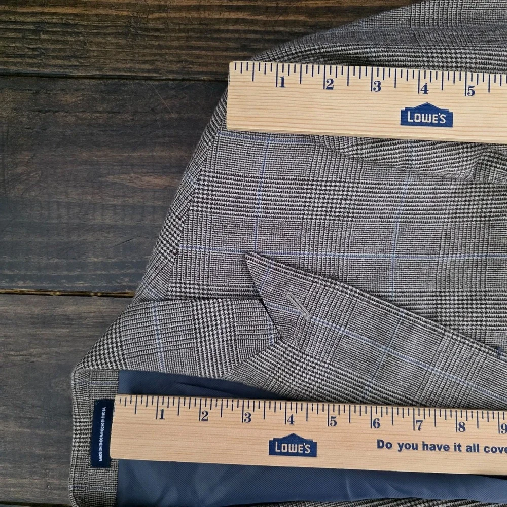 Stafford Men's Sport Coat Blazer Two Button Peak Brown Flannel‎ Wool 38L Slim